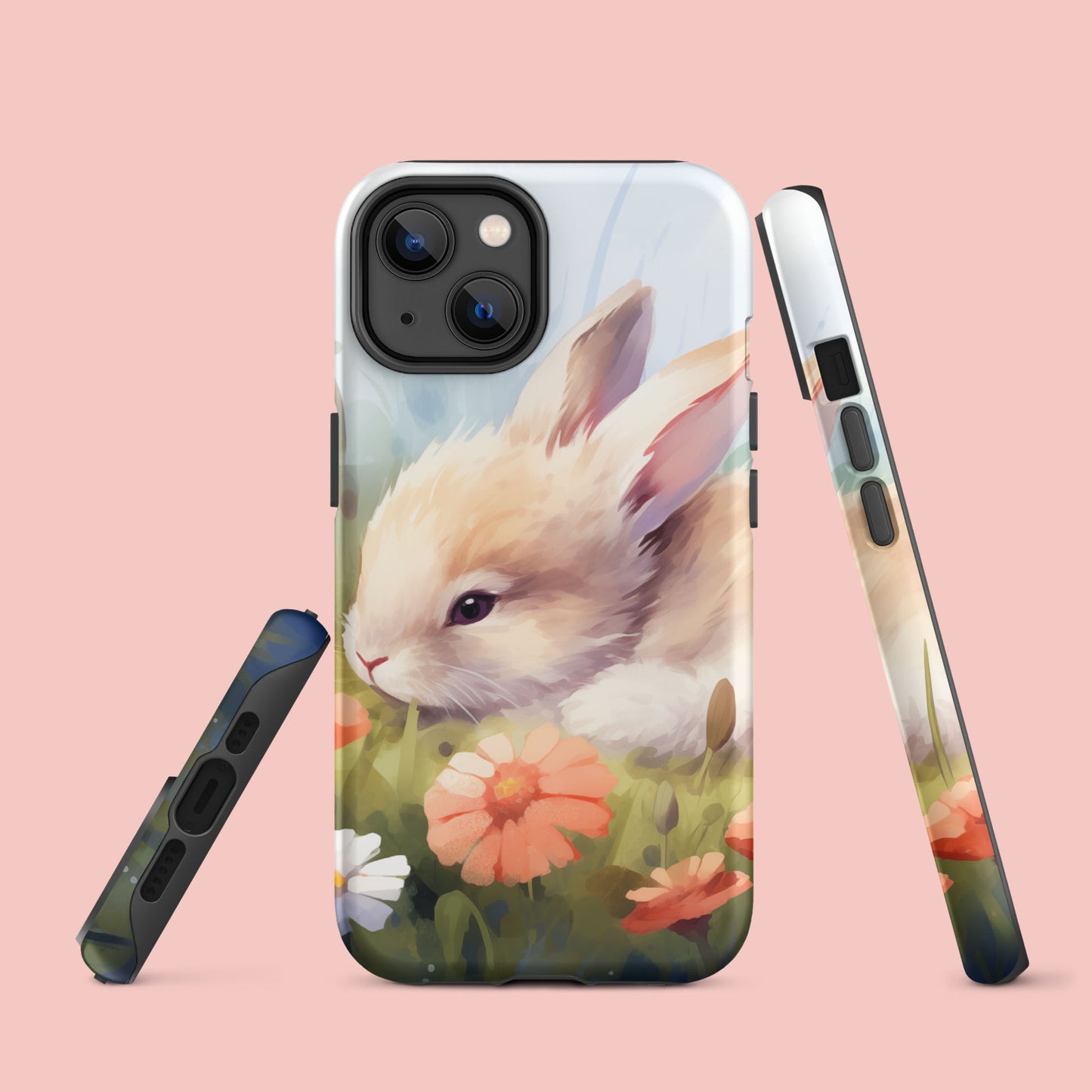 Bunny Rabbit Floral Tough Case For iPhone