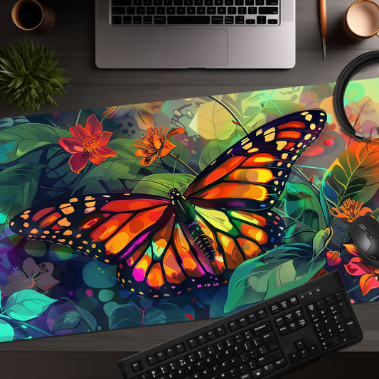 Brilliant Monarch Butterfly Flowers Extended XL Gaming Mouse Pad