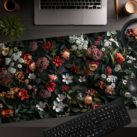 Cottagecore Moody Floral Extended XL Gaming Mouse Pad