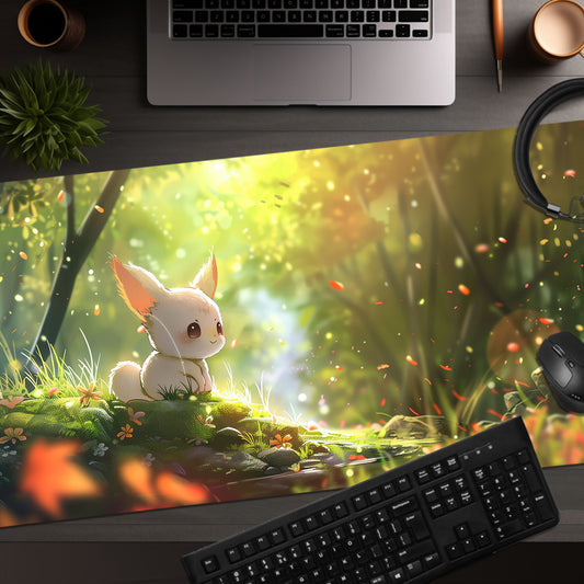 Kawaii Style Magical, Sunny, Fox Bunny Creature Dreams Extended XL Gaming Mouse Pad