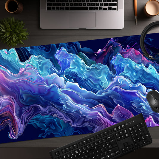 Liquid Blue And Purple Paint Rock Formation Extended XL Gaming Mouse Pad