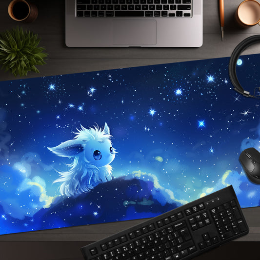 Kawaii Style Stargazing Magical Pony Fox Creature Extended XL Gaming Mouse Pad