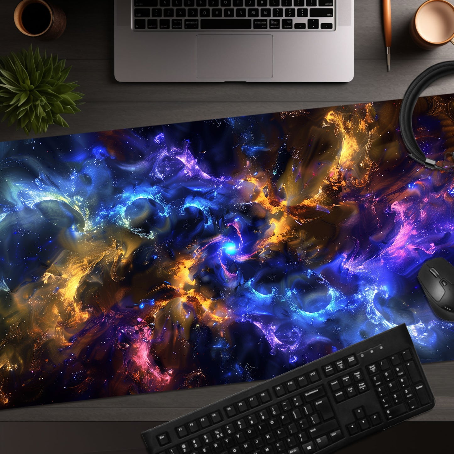 Mesmerizing Electric Galaxy Universe Outer Space Extended XL Gaming Mouse Pad