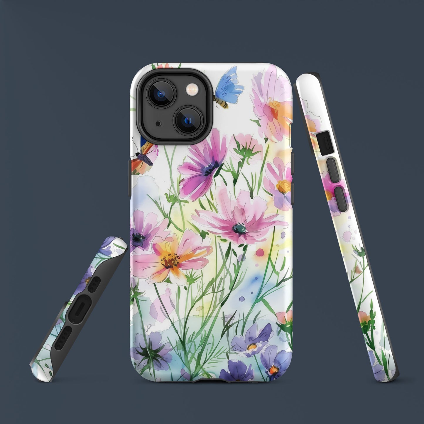 Watercolor Floral Butterfly Tough Case For iPhone