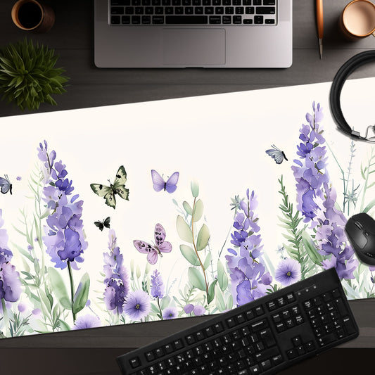 Lavender Purple Butterfly Extended XL Gaming Mouse Pad