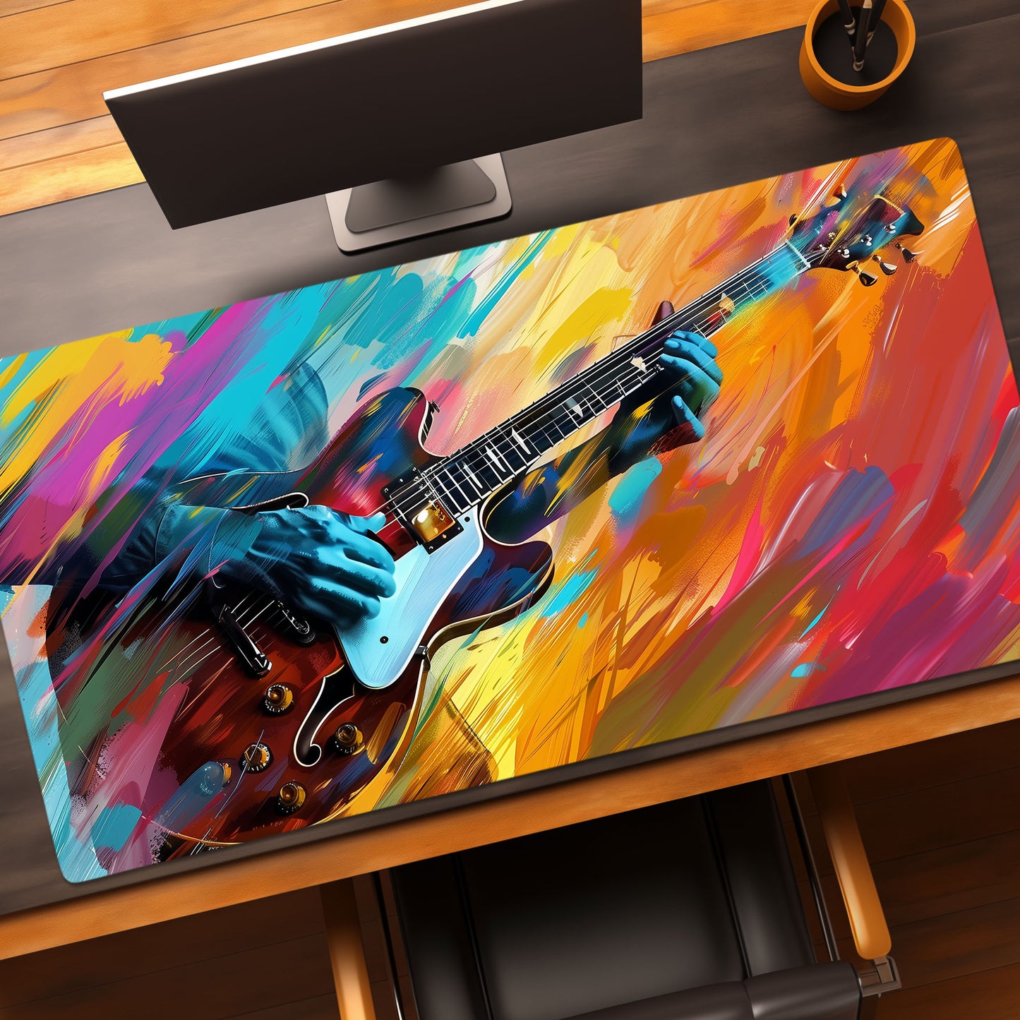 Brilliant Guitarist Vibrant Song Extended XL Gaming Mouse Pad