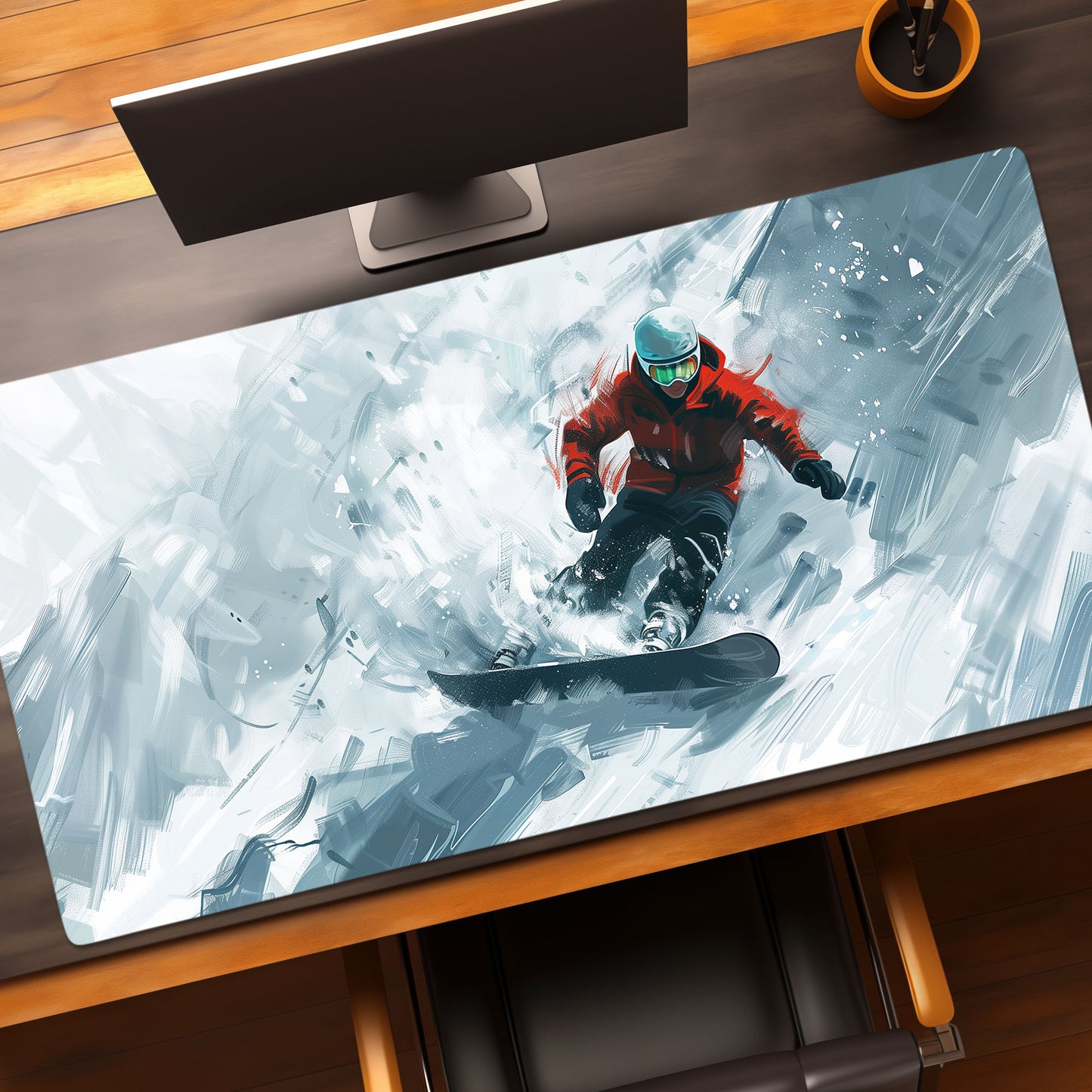 Snowboard Riding Freestyle Extended XL Gaming Mouse Pad