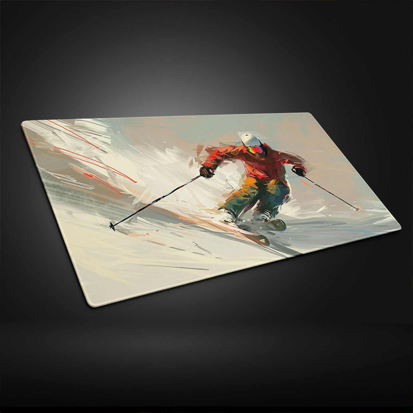 Skiing Downhill Slope Dynamic Action Carving Extended XL Gaming Mouse Pad