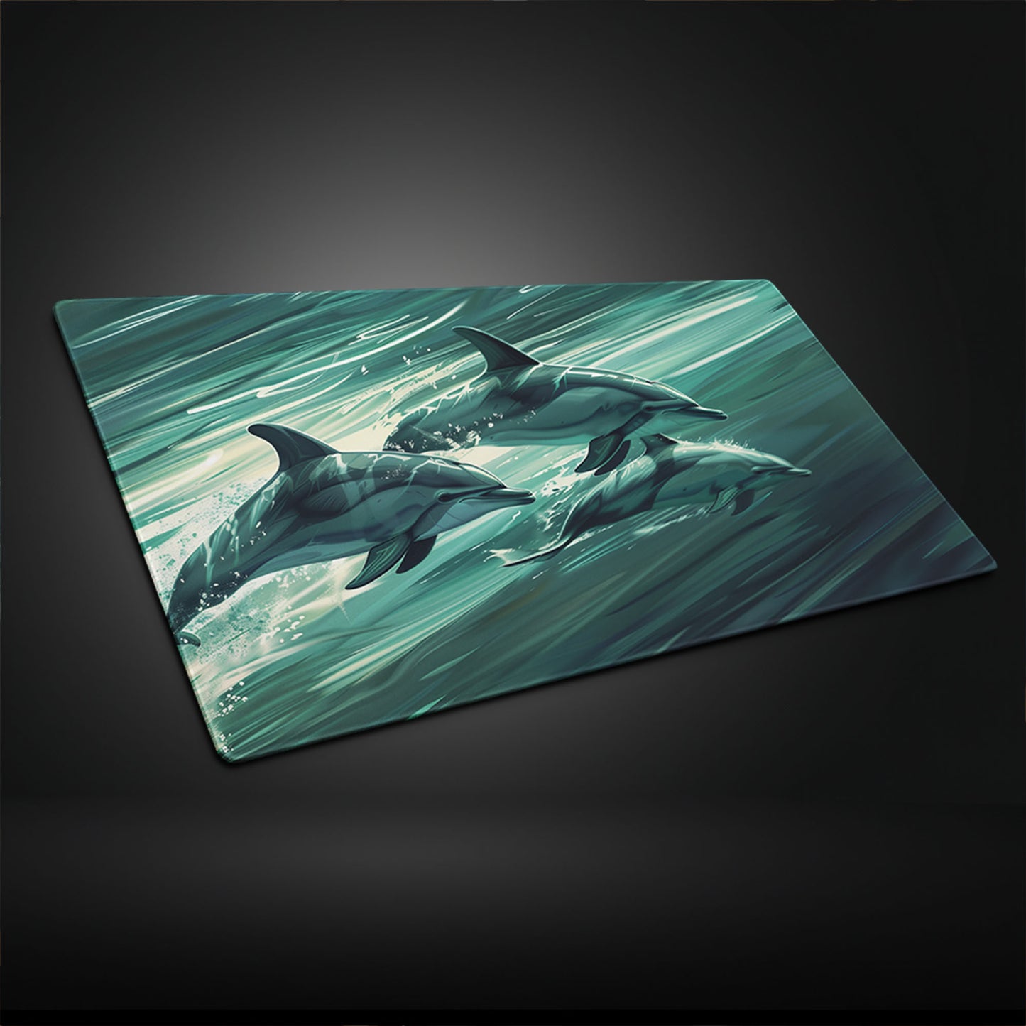 Dolphin Pod Trio Swimming Together Extended XL Gaming Mouse Pad