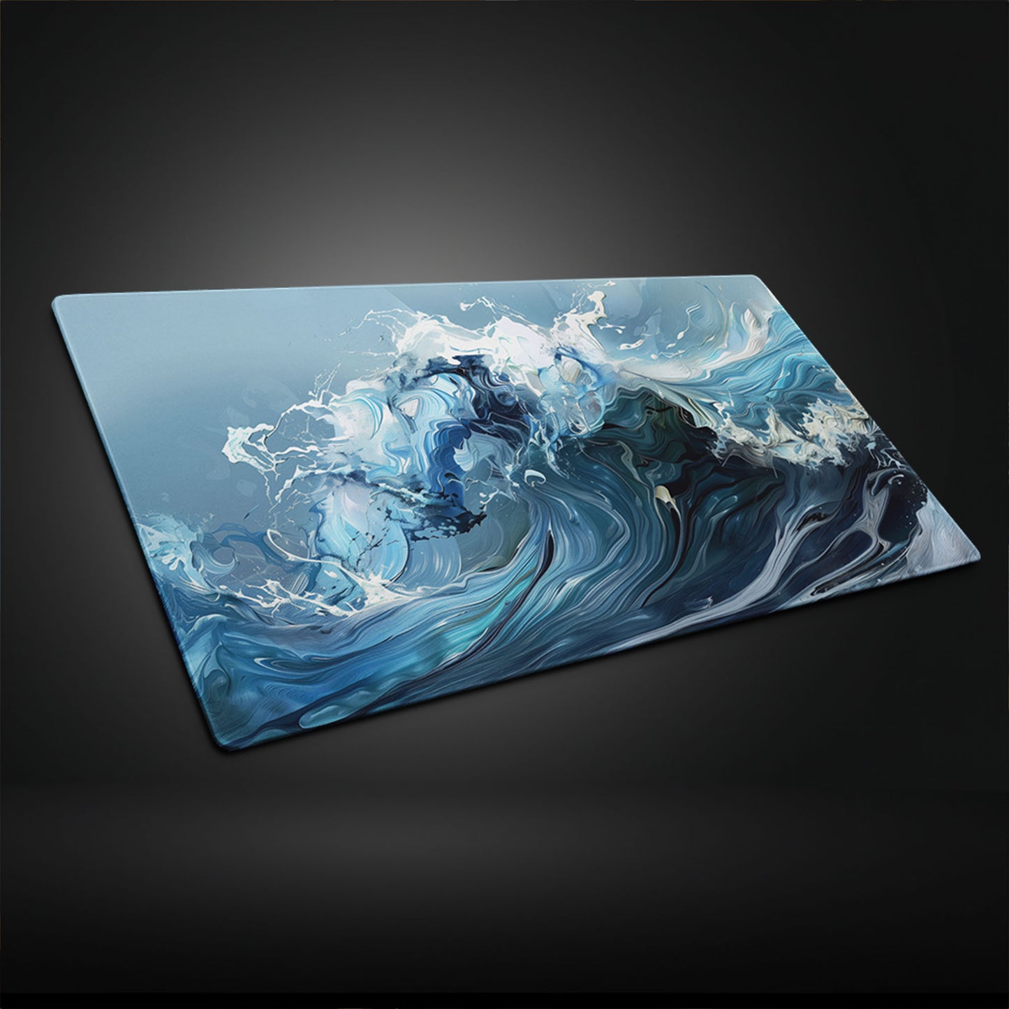 Liquid Paint Powerful Blue Wave Extended XL Gaming Mouse Pad