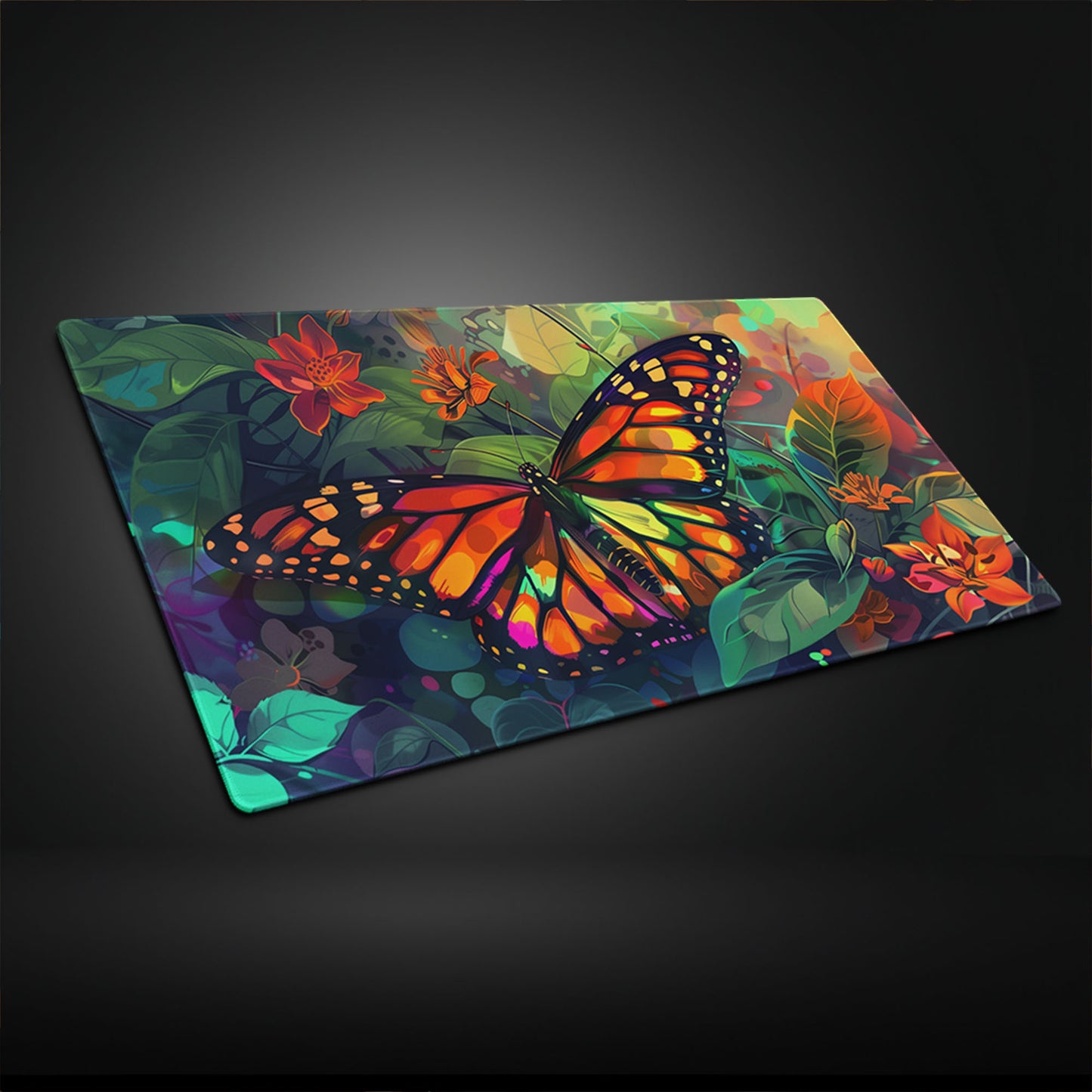 Brilliant Monarch Butterfly Flowers Extended XL Gaming Mouse Pad