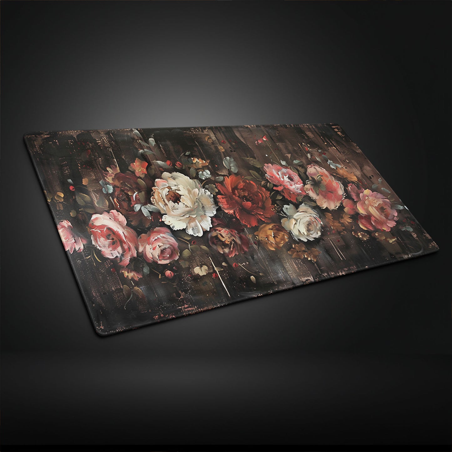 Cottagecore Rustic Roses Floral Extended XL Gaming Mouse Pad