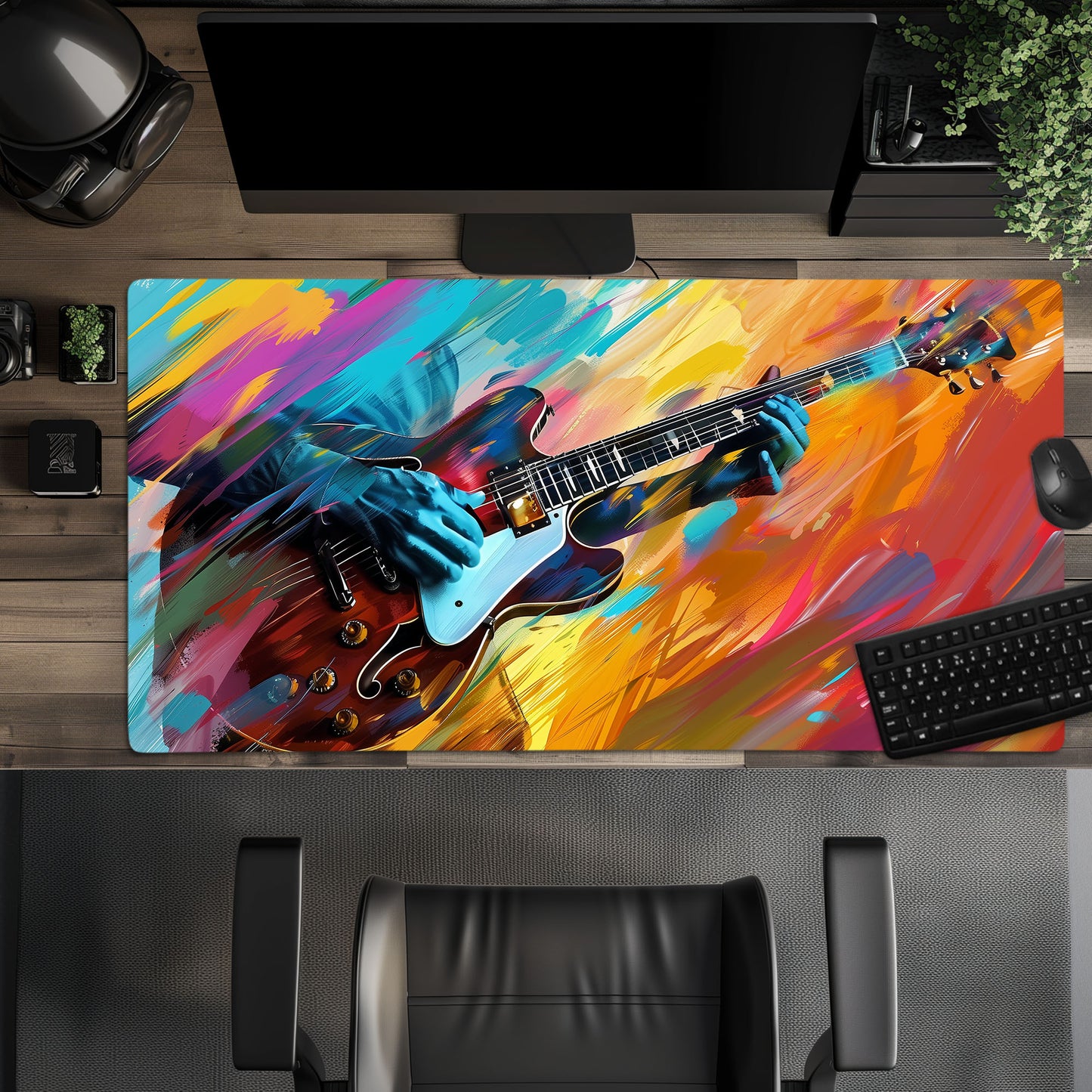 Brilliant Guitarist Vibrant Song Extended XL Gaming Mouse Pad