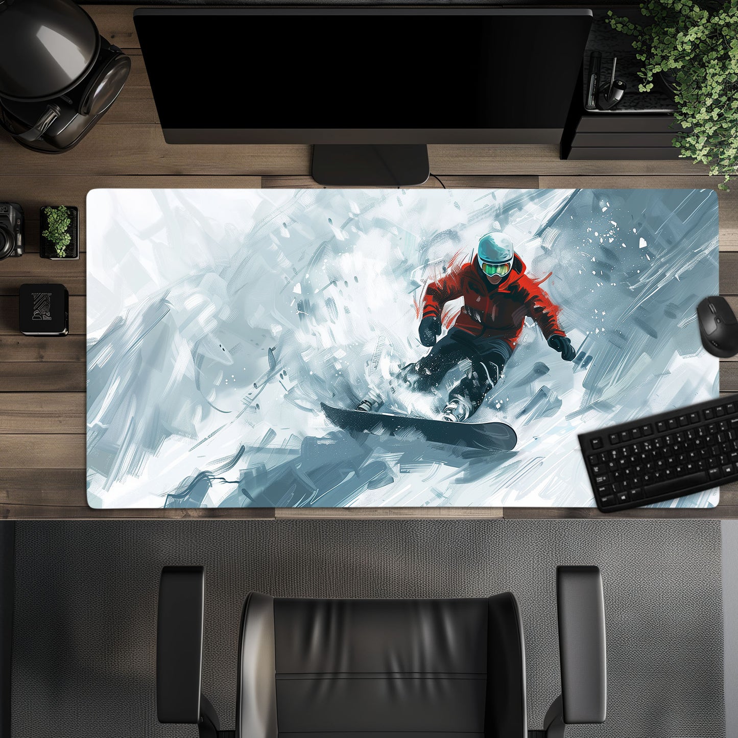 Snowboard Riding Freestyle Extended XL Gaming Mouse Pad