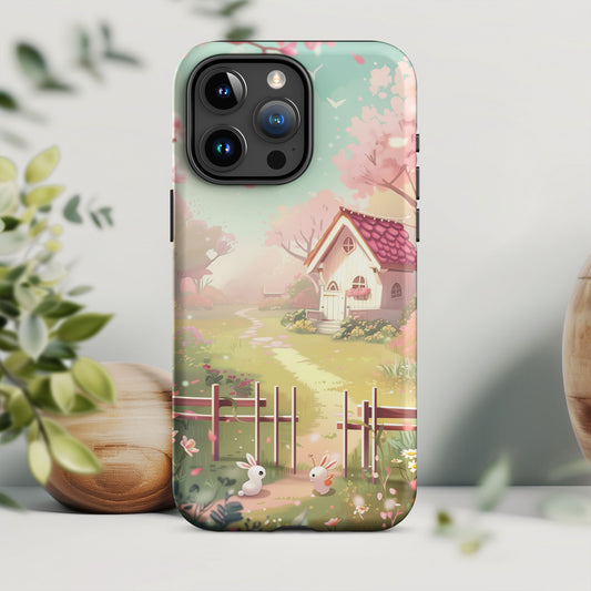 Kawaii Style Bunnies Visit Tough Case For iPhone