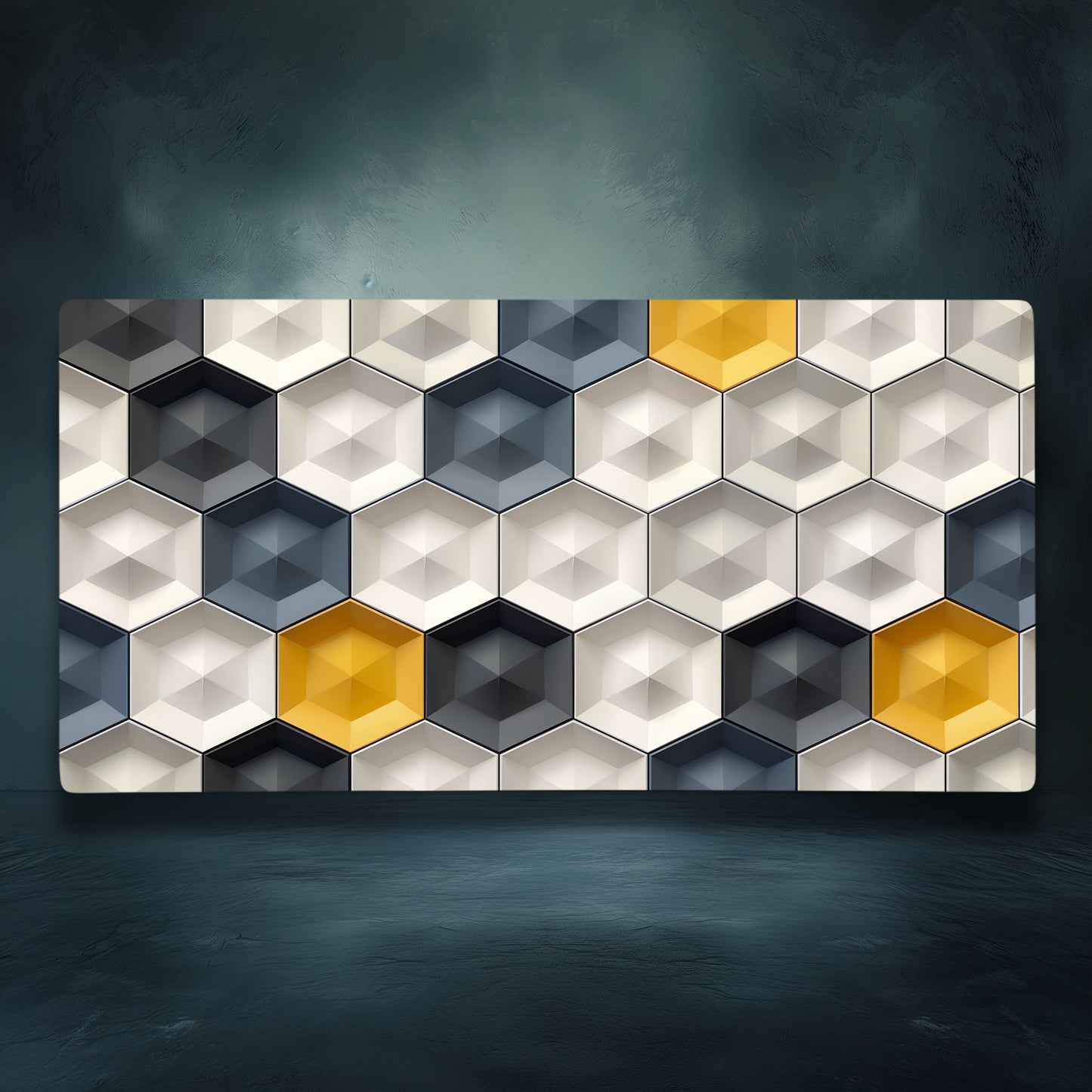 3D Abstract Honeycomb Hexagon Extended XL Gaming Mouse Pad