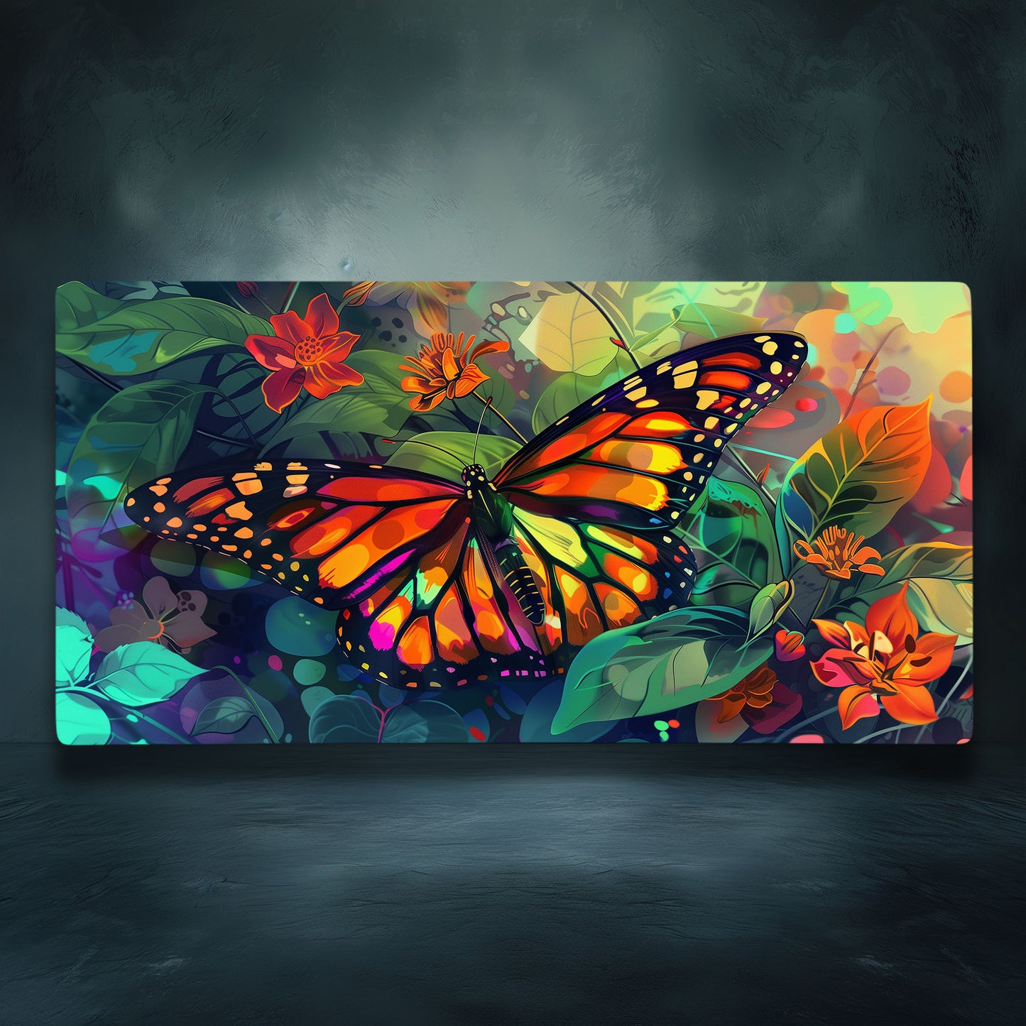 Brilliant Monarch Butterfly Flowers Extended XL Gaming Mouse Pad