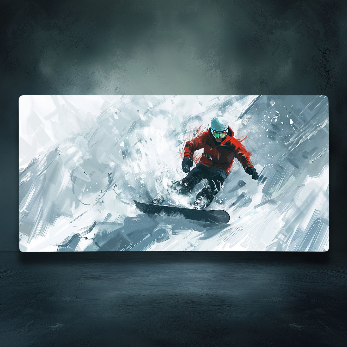 Snowboard Riding Freestyle Extended XL Gaming Mouse Pad