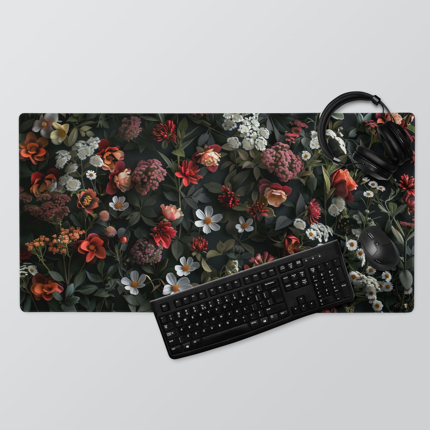 Cottagecore Moody Floral Extended XL Gaming Mouse Pad