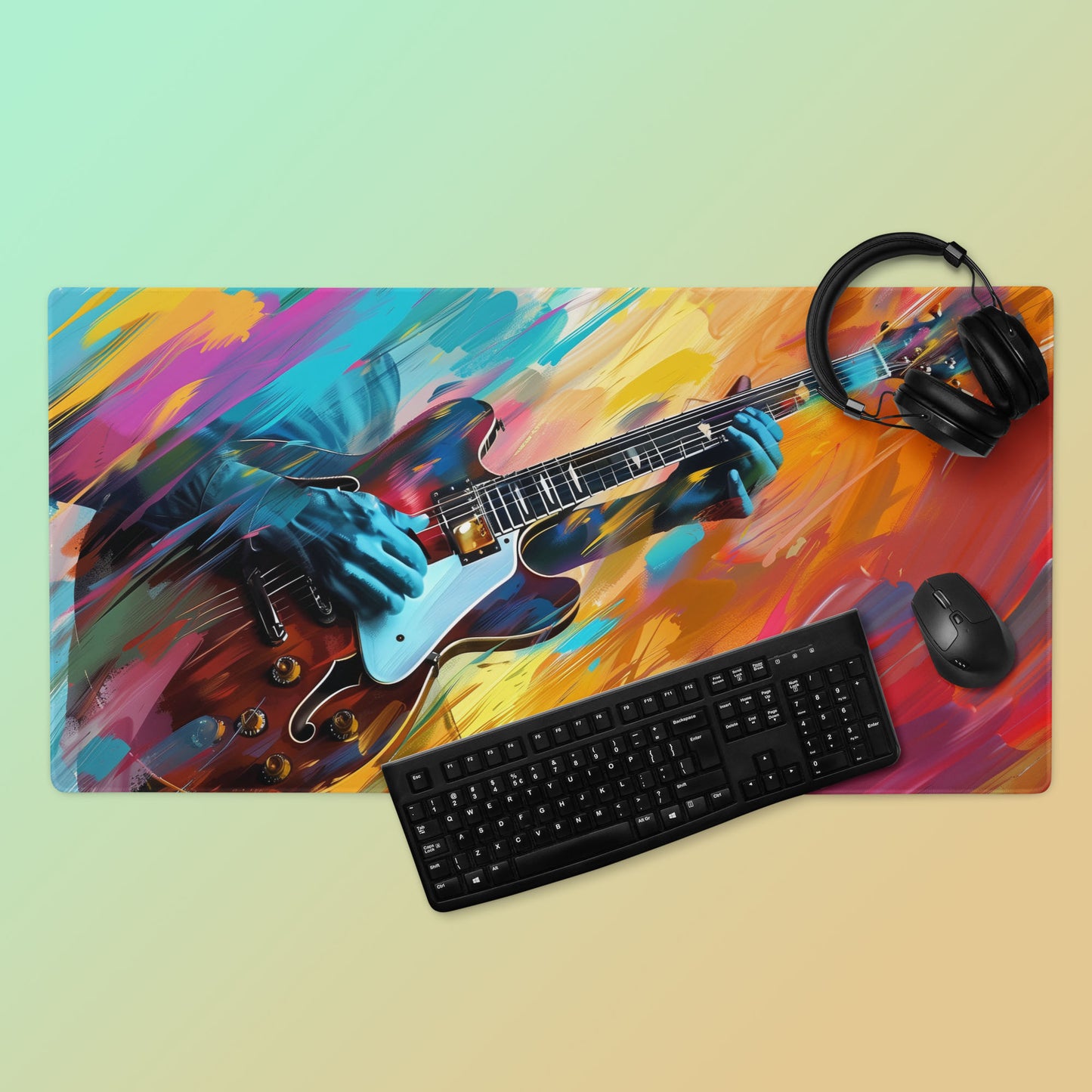 Brilliant Guitarist Vibrant Song Extended XL Gaming Mouse Pad