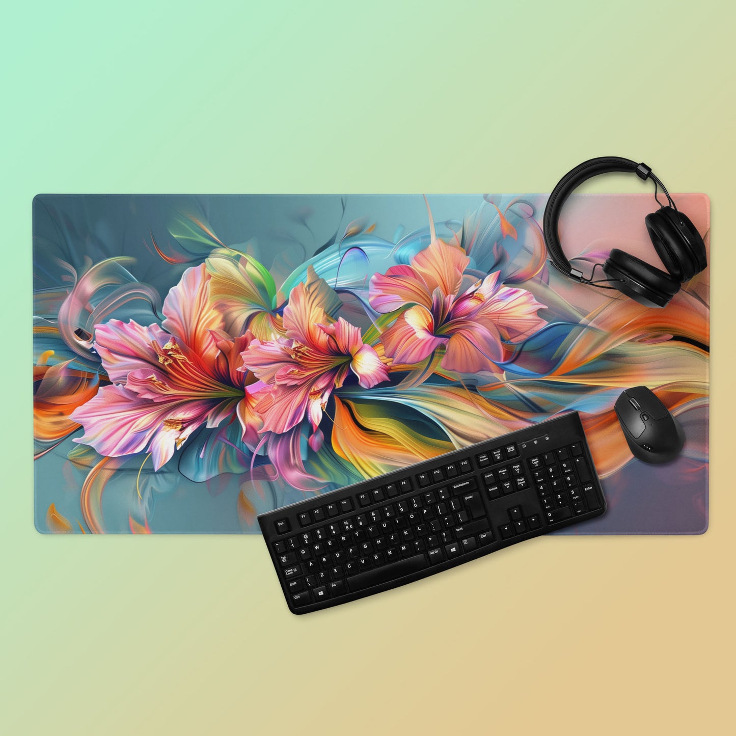 Stargazer Lilies Bouquet Flowers Extended XL Gaming Mouse Pad