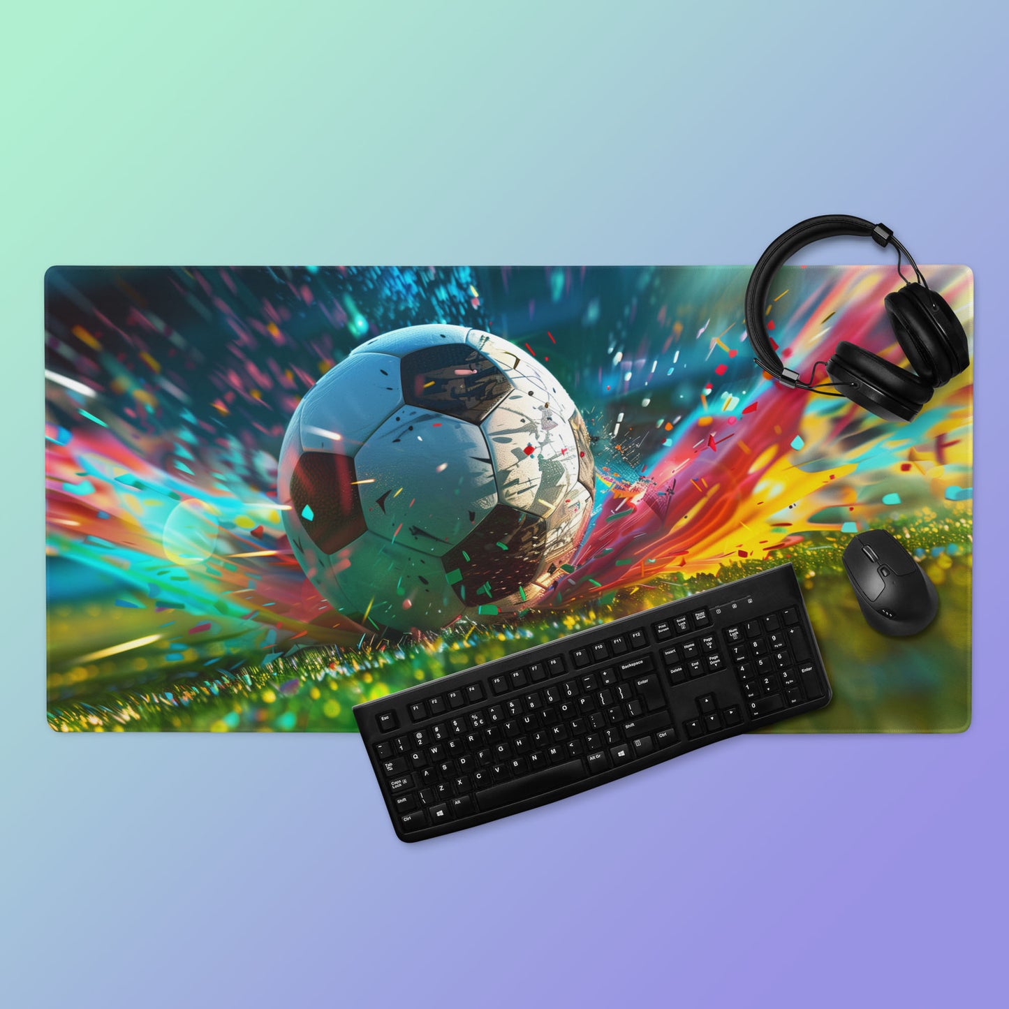 Soccer Ball Football Action Art Extended XL Gaming Mouse Pad