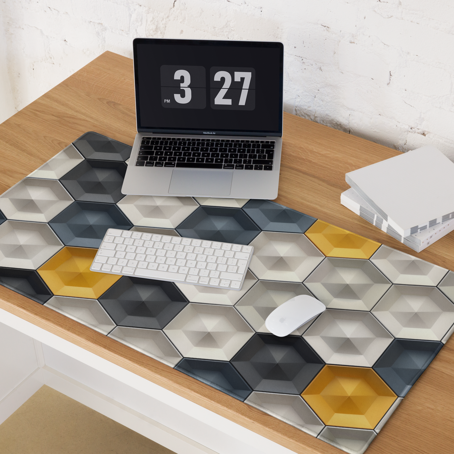 3D Abstract Honeycomb Hexagon Extended XL Gaming Mouse Pad