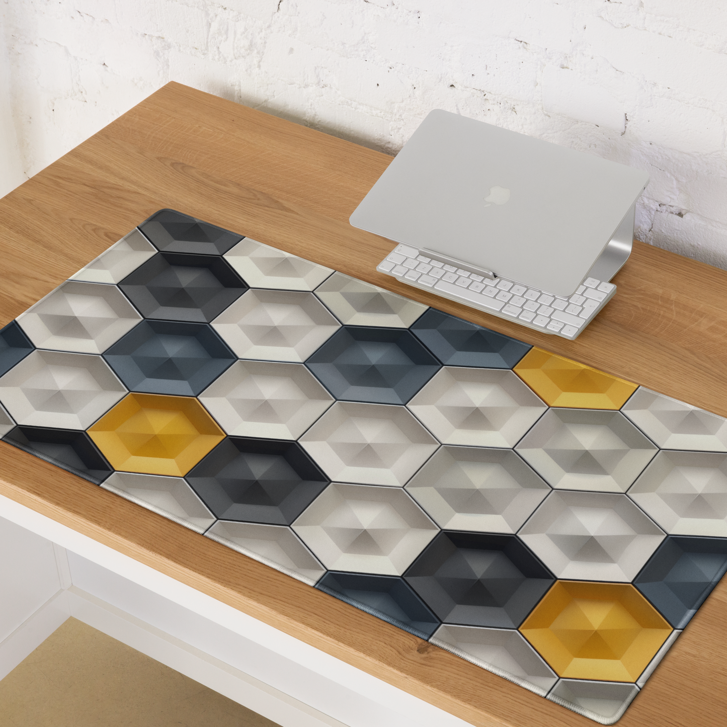 3D Abstract Honeycomb Hexagon Extended XL Gaming Mouse Pad