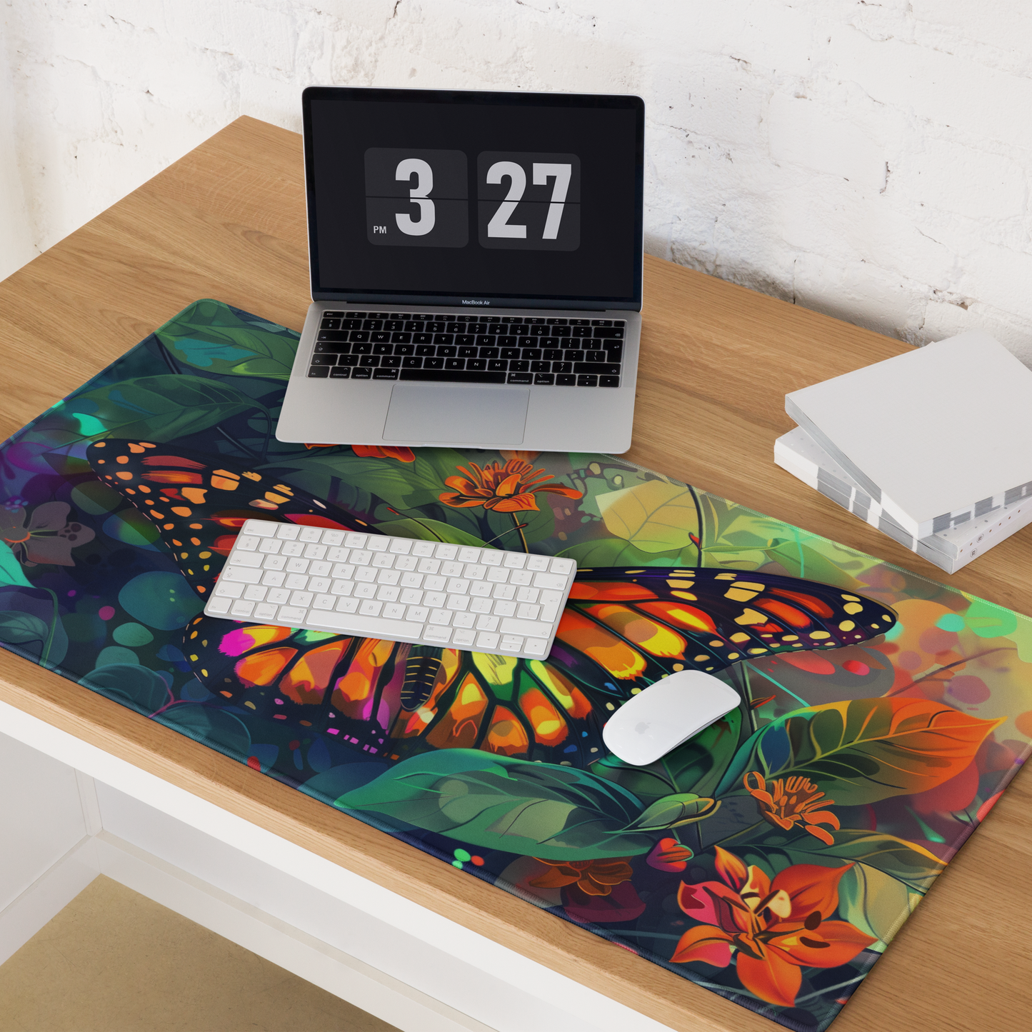 Brilliant Monarch Butterfly Flowers Extended XL Gaming Mouse Pad