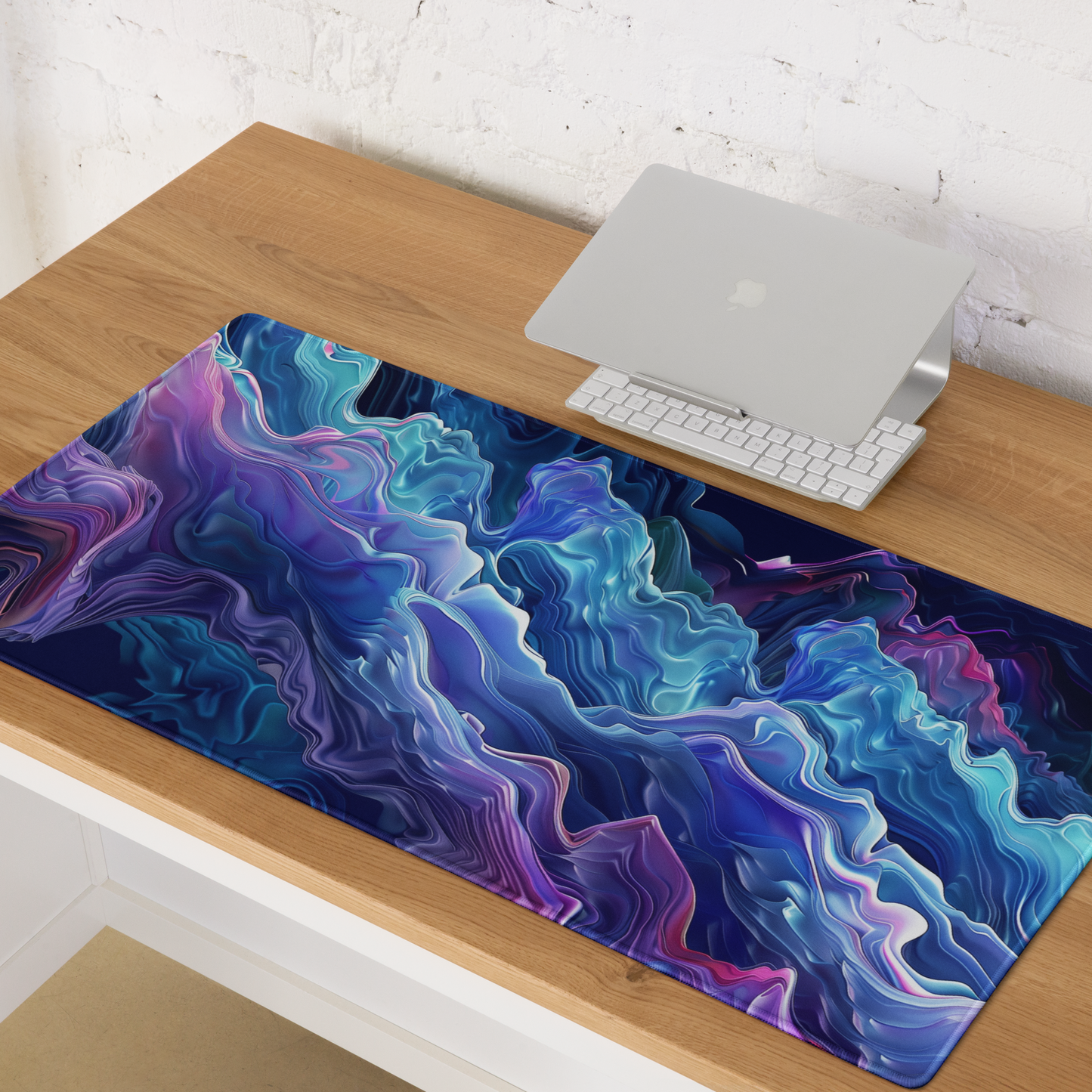 Liquid Blue And Purple Paint Rock Formation Extended XL Gaming Mouse Pad