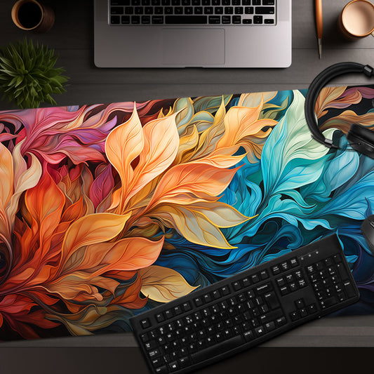 Liquid Leaves Abstract Floral II Extended XL Gaming Mouse Pad