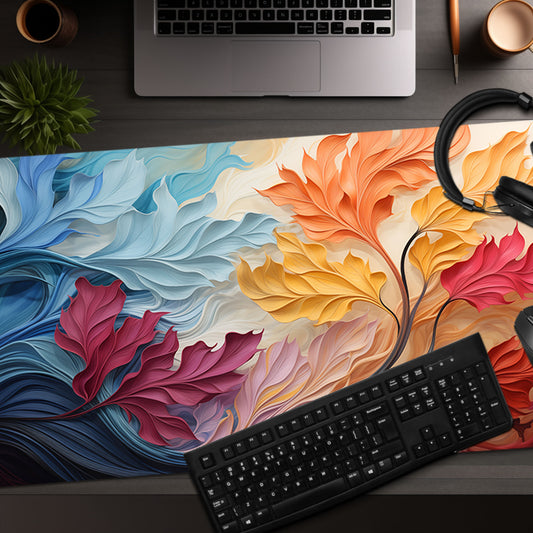 Liquid Leaves Abstract Floral Extended XL Gaming Mouse Pad