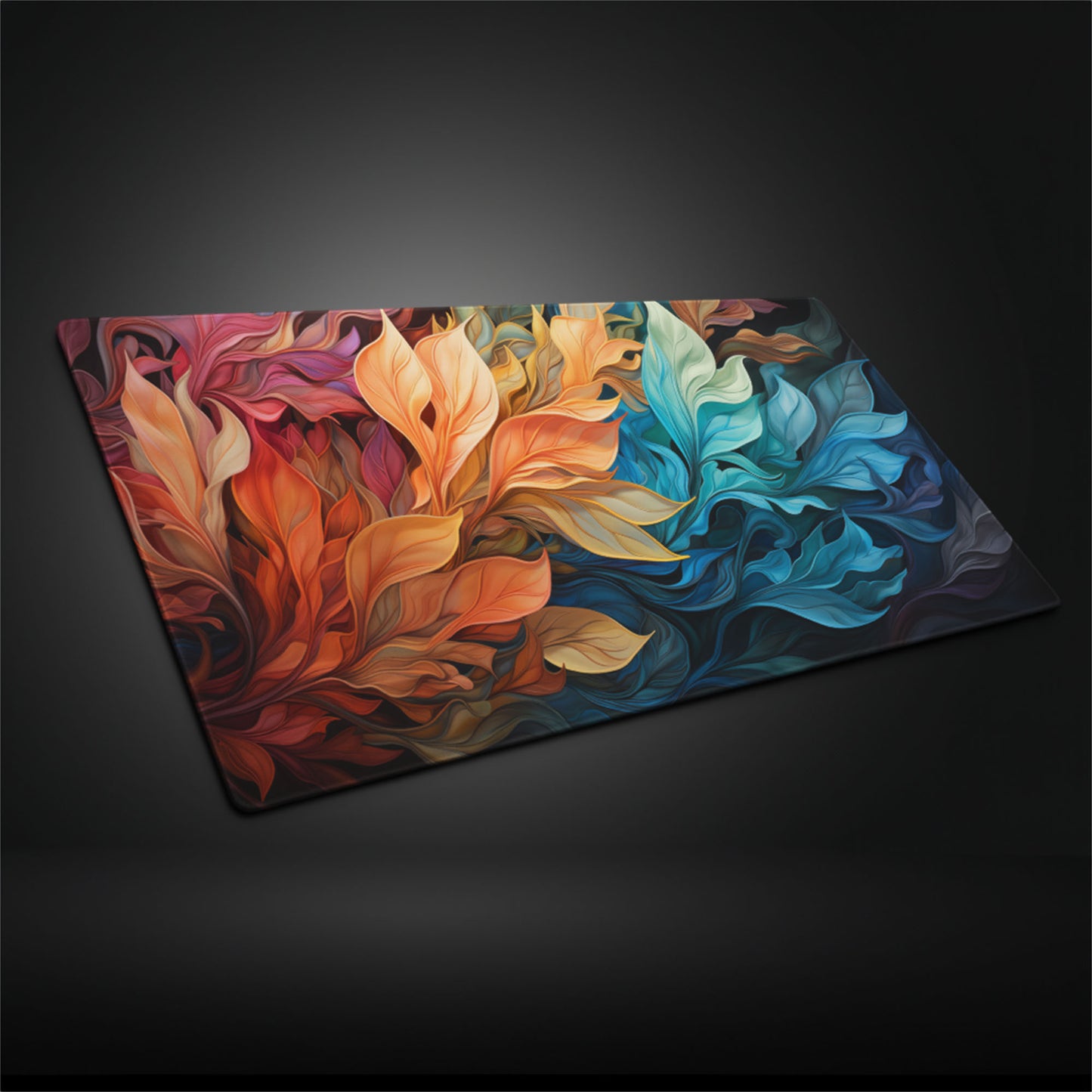 Liquid Leaves Abstract Floral II Extended XL Gaming Mouse Pad