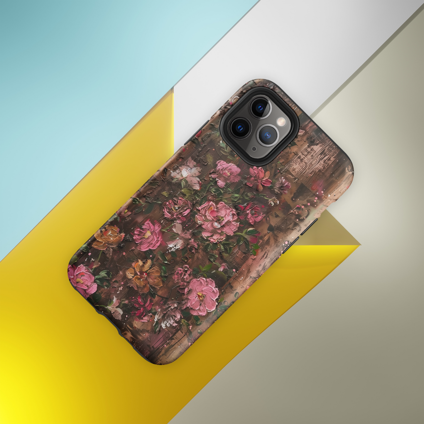 Pink Roses Cottage Core Tough Case For iPhone