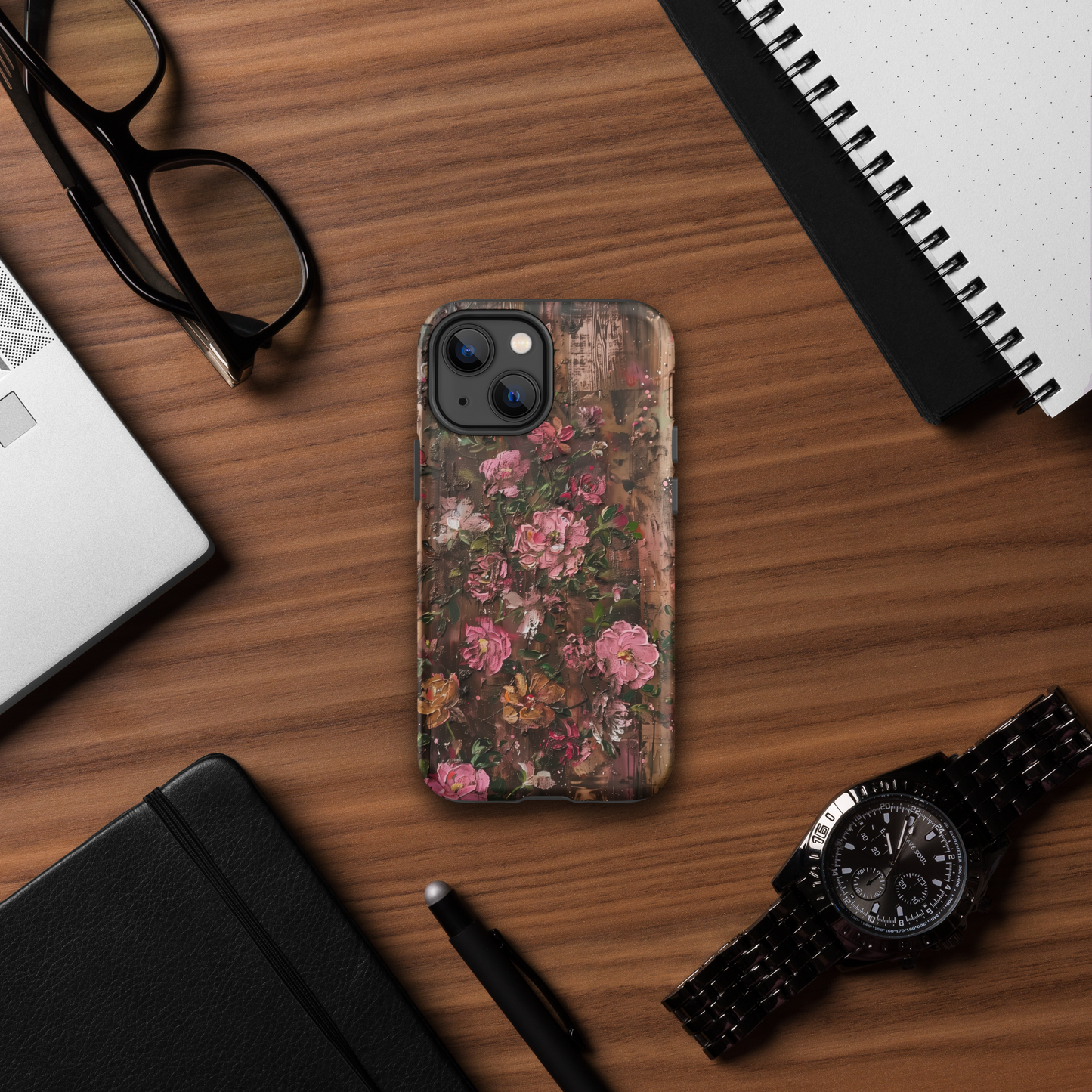 Pink Roses Cottage Core Tough Case For iPhone